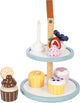Kleine Fußholz -Playetts Etagere mit Cupcakes, 13dlg.