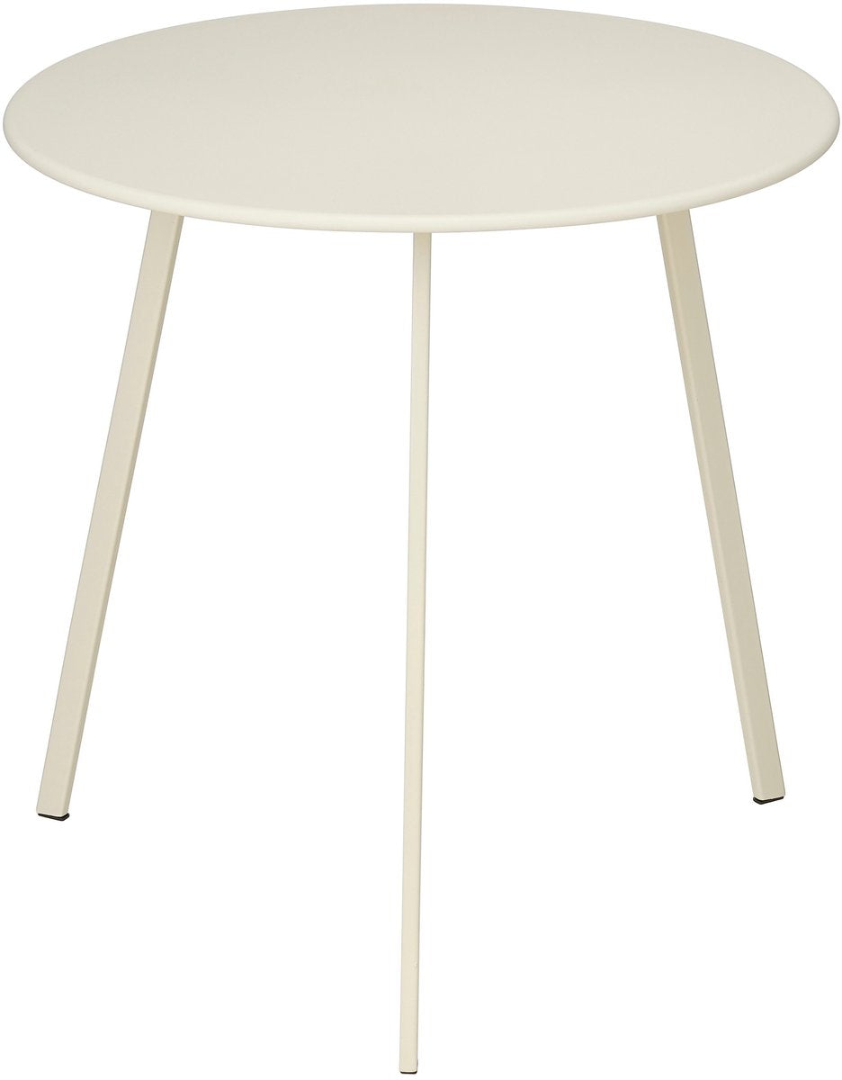 Mica Dekorationen Seatle Beistelltisch rund für den Außenbereich – Couchtisch – Outdoor-Couchtisch – auch als Pflanzentisch oder Pflanzenständer – Metall – 38 x 61 cm – Creme