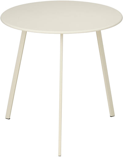 Mica Dekorationen Seatle Beistelltisch rund für den Außenbereich – Couchtisch – Outdoor-Couchtisch – auch als Pflanzentisch oder Pflanzenständer – Metall – 38 x 61 cm – Creme