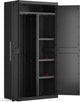 Keter Detroit XL Aufbewahrungsschrank – 2 Türen – 4 Einlegeböden, davon 2 verstellbar – L 89 x T 54 x H 182 cm – Schwarz