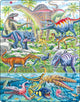 Larsen-Dinosaurier, die fliegen, rennen und tauchen – Puzzle – Tiere – Vorgeschichte – Lernpuzzle für Kinder – 70 Teile – hergestellt in Norwegen – extra dicke 2,5 mm Teile – Tablett mit festem Rand