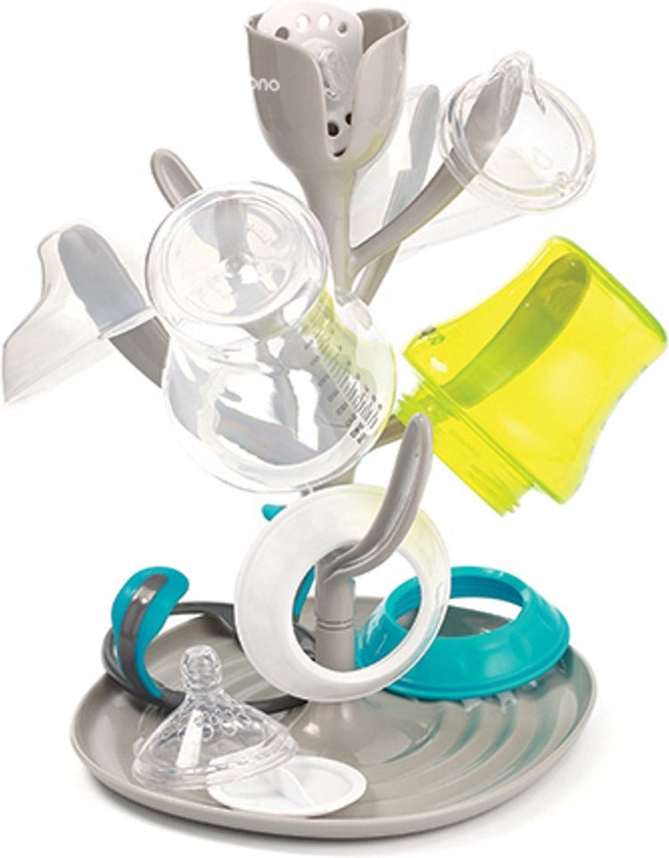 Babyono Baby Ono Tulip Flaschentrockner – Wäscheständer für Babyflaschen und Schnuller – BPA-frei – Grau