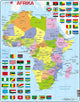 Larsen Afrika mit Flaggen – Puzzle – Karten Geographie – Flaggen Afrika – Lernpuzzle für Kinder – 70 Teile – hergestellt in Norwegen – extra dicke 2,5 mm Teile – Tablett mit festem Rand