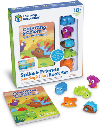 Lernressourcen, pädagogisches Buch „Spike und Freunde“ zum Ausmalen und Zählen aus Pappe. - 3+