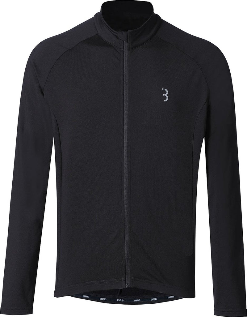 BBB Cycling Transition Langarm-Fahrradshirt Herren und Damen – 10–15 °C – MTB- und Radsport-Shirt mit 3 Rückentaschen – Schwarz