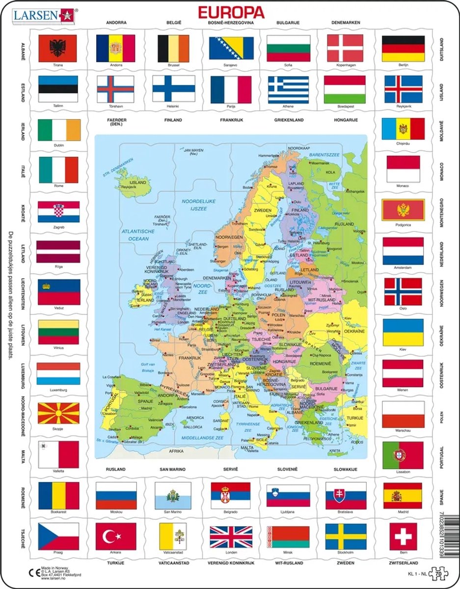 Selecta Larsen Map Europe mit Flaggen, 70..