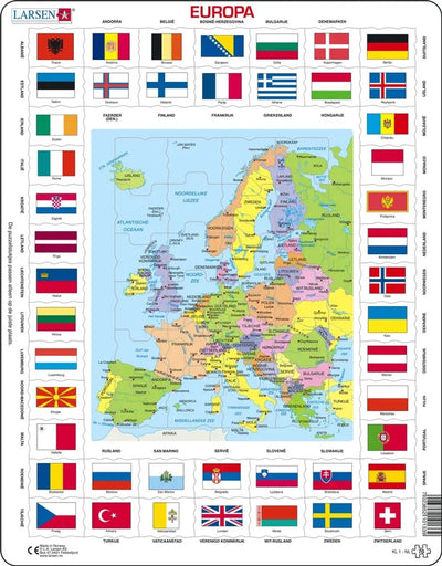 Selecta Larsen Map Europe mit Flaggen, 70..