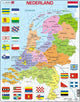 Selecta Larsen Pluzzle Map Nederland mit Provinzen und Flaggen, 48st.