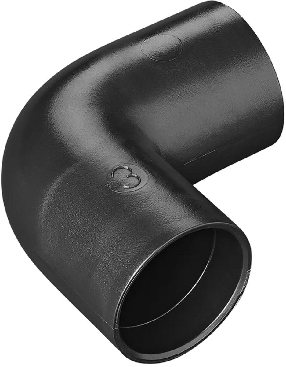 Proplus Eckstück 90° – PE schwarz – schnelle Montage – ø28 mm