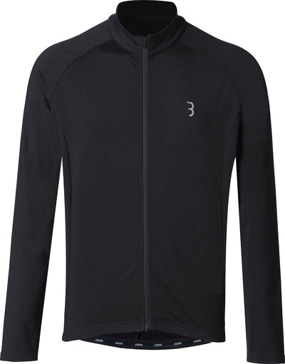 BBB Cycling Transition Langarm-Fahrradshirt Herren und Damen – 10–15 °C – MTB- und Radsport-Shirt mit 3 Rückentaschen – Schwarz