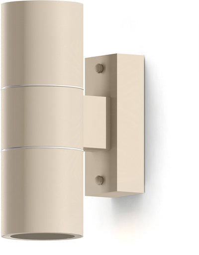 Calex Turin Wandleuchte – außen innen – 2× gu10-Fassung – Zylinderform – Up-Downlight – wasserdicht – ohne Lichtquelle – Sandfarbe