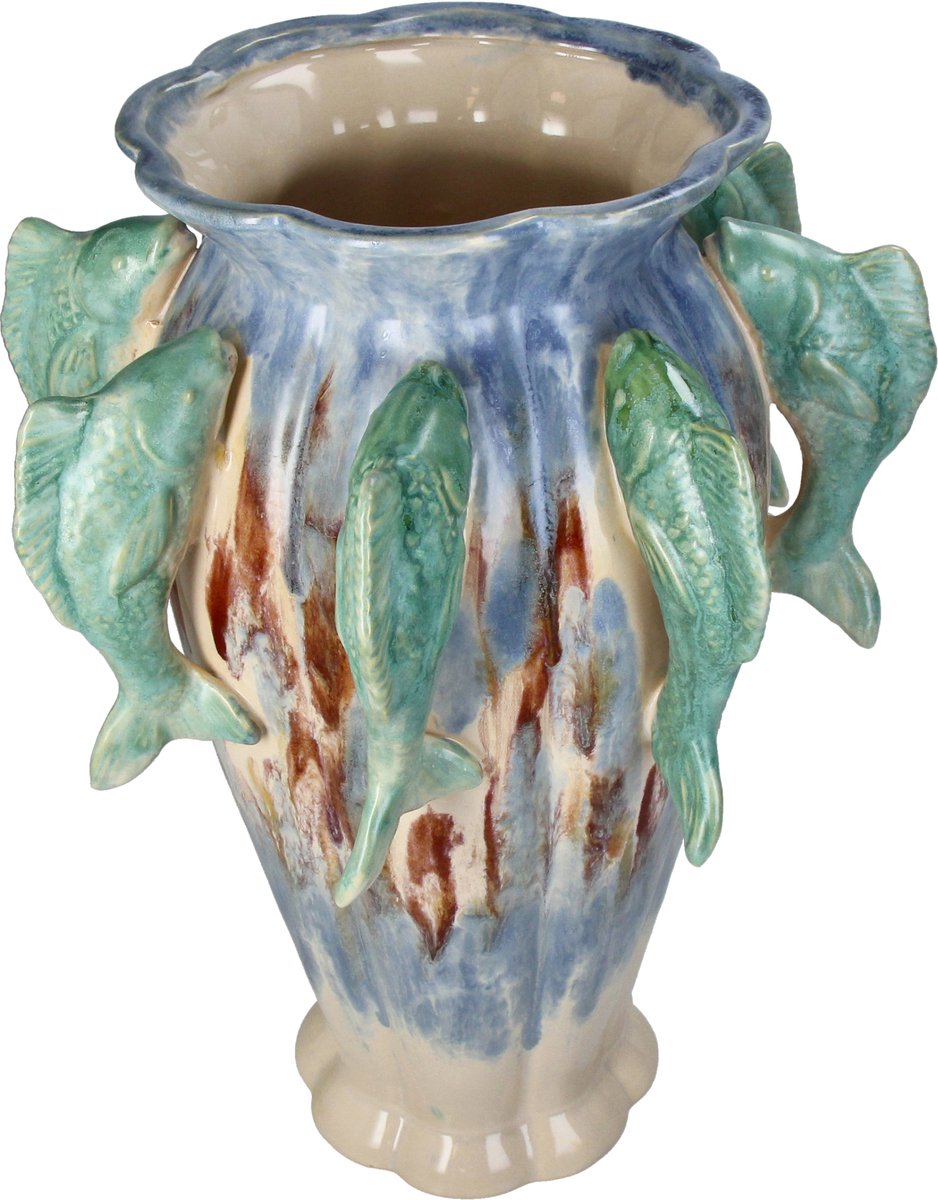 HD Collection Vase Fisch Steingut 26,7x26,7x40cm