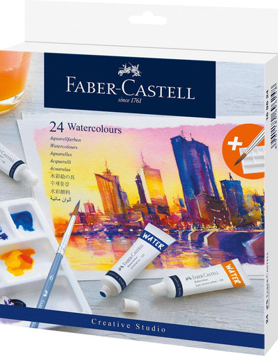 Faber Castell Faber Castell FC-169624 Aquarellfarbe 24 Röhren + Mischpalette und Pinsel