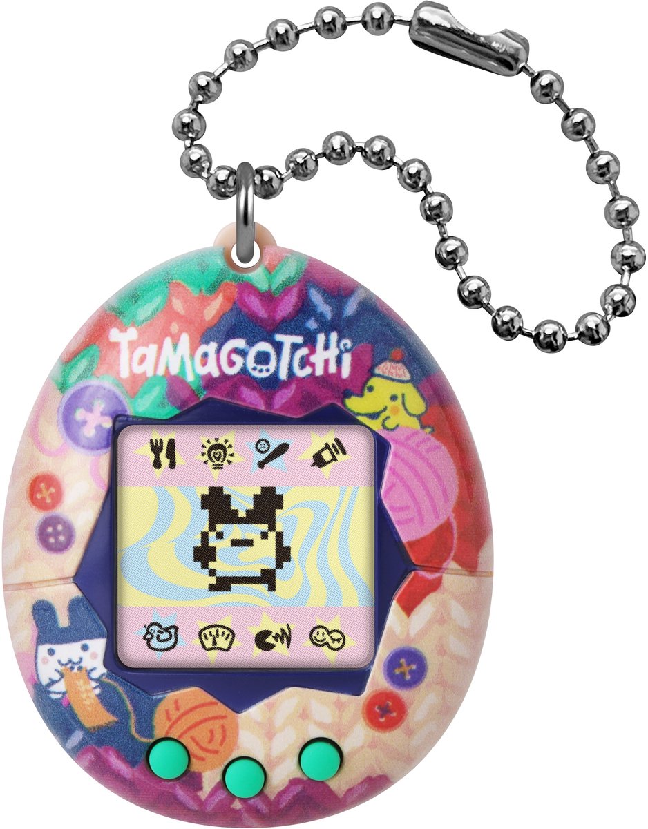 Bandai – Original Tamagotchi – Tama Sewing – Interaktives digitales Haustier mit LCD-Bildschirm auf Französisch, 3 Tasten