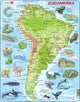Selecta Larsen Pluzzle Map South, Amerika Geografisch mit Tieren, 65st.
