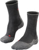 Falke TK2 Explore Wool Silk Medium Wattierung Wolle Funktionsmaterial Wandersocken Damen Grau – Größe 39-40