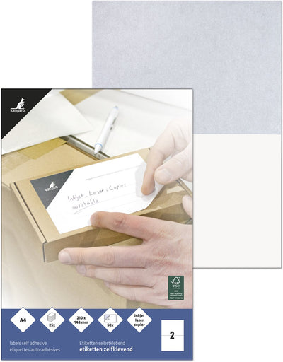 Kangaro – Etikettentyp – universell – 210 x 148 mm – Box 25 Blatt – k-210148-25