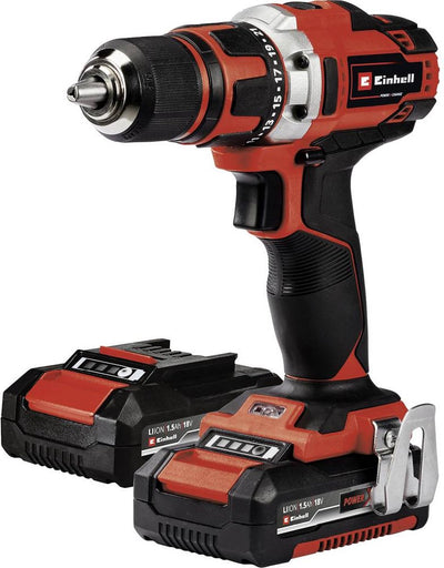 Einhell Akku-Bohrschrauber TE-CD 18 40-1 Li Kit - Power X-Change - 18 V Li-Ion - 40 Nm - 0-400 0-1.500 U/min - inkl. 2x 1,5 Ah Akku, Ladegerät und Transportkoffer