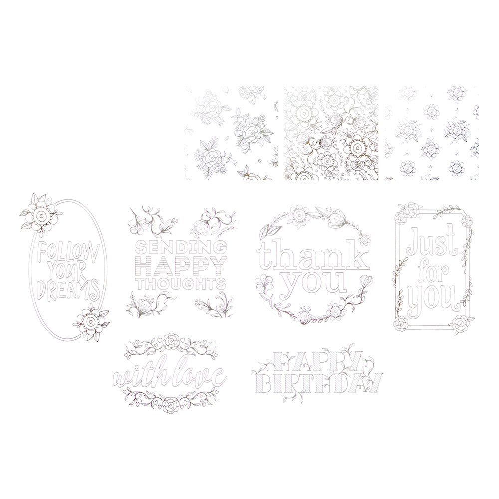 Craft Perfect von Tonic Studios Craft Perfect • folierte Kartenrohlinge, zartes Blumenset