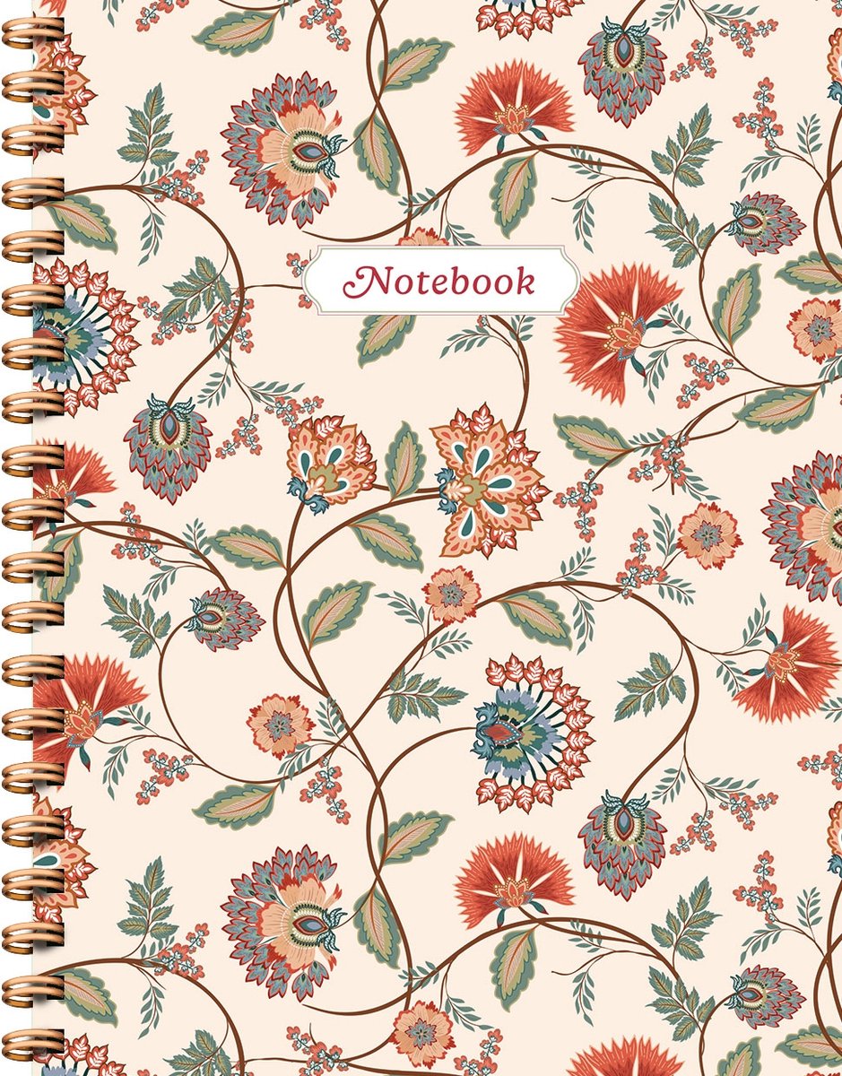 Vintage-Blumen-Spiralbuch groß (Linien) Vintage-Blumen-Notizbuch Carnet à Spirale (ligné)