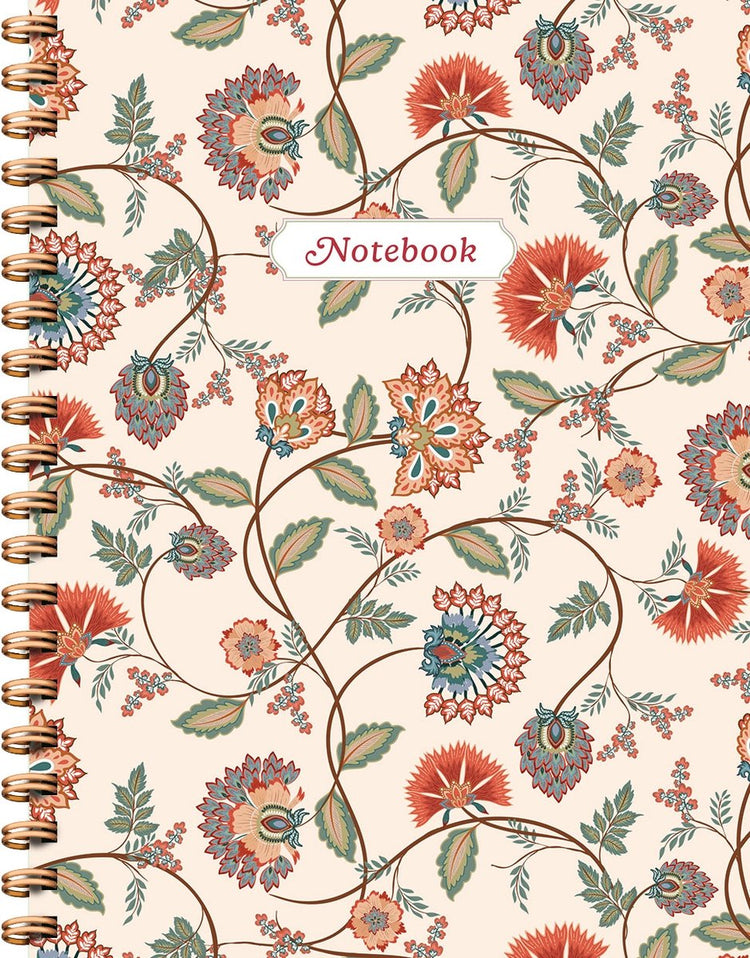 Vintage-Blumen-Spiralbuch groß (Linien) Vintage-Blumen-Notizbuch Carnet à Spirale (ligné)