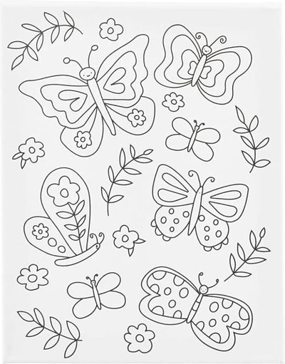 Creativ Company Malleinwand mit Druck, Schmetterlinge, D: 1,6 cm, Größe 24x30 cm, 360 g, 1 Stück