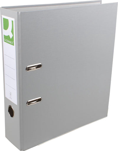 Q-Connect-Ordner, für ft A4, aus PP und Papier, mit Schutzkante, Rücken 8 cm, grau