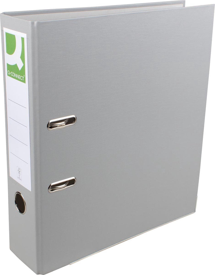 Q-Connect-Ordner, für ft A4, aus PP und Papier, mit Schutzkante, Rücken 8 cm, grau