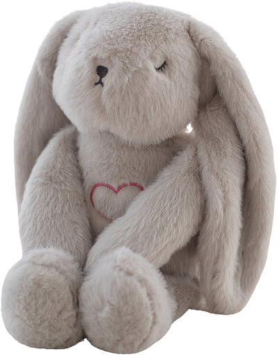 Lulla Puppe Lulla Hase Schlafkuscheltier grau – mit natürlicher Herzschlagatmung – Einschlafhilfe – wirkt bis zu 12 Stunden – hypoallergen waschbar – für Baby, Frühchen