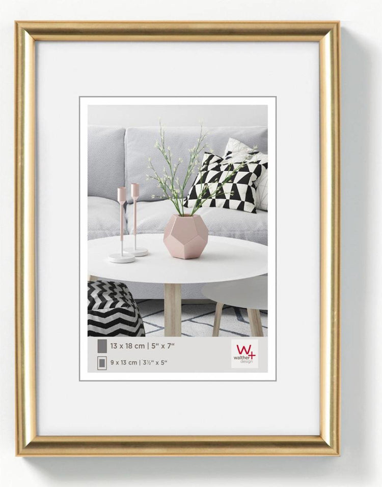 Walther Galeria - Kunststoffrahmen - Fotogröße 9x13 cm - Metallic-Gold