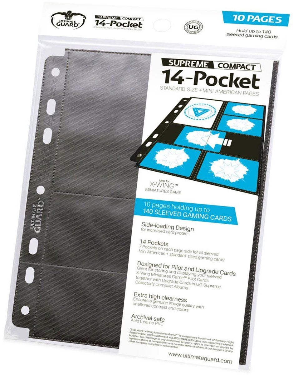 Ultimate Guard 14-Pocket Supreme Compact Pages Standard + Mini American (10) – Schwarz