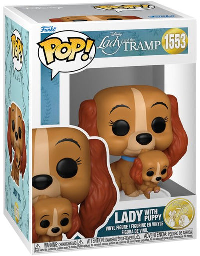 Funko Lady und die Tramp-Lady mit Welpen-Vinylfigur 1553 Pop! mehrfarbig Unisex