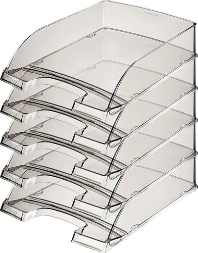 Leitz Briefablage Plus A4 transparentes Rauchglas | 5 Stück