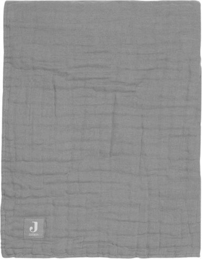 Jollein Babydecke, 75 x 100 cm, Musselinfransen – Sturmgrau