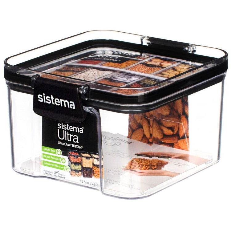 Sistema Sistema Stock Box Tritan Square 460 ml transparent schwarz