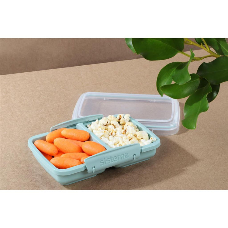 Sistema Sistema Snack Take Box 2 Fächer 350 ml Assorti Blau Blau