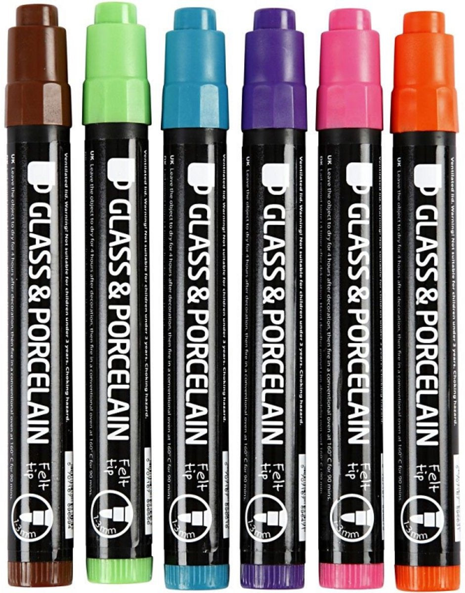 Kreativfirma Glasen Porzellan gibt zusätzliche Farben an, 6st.