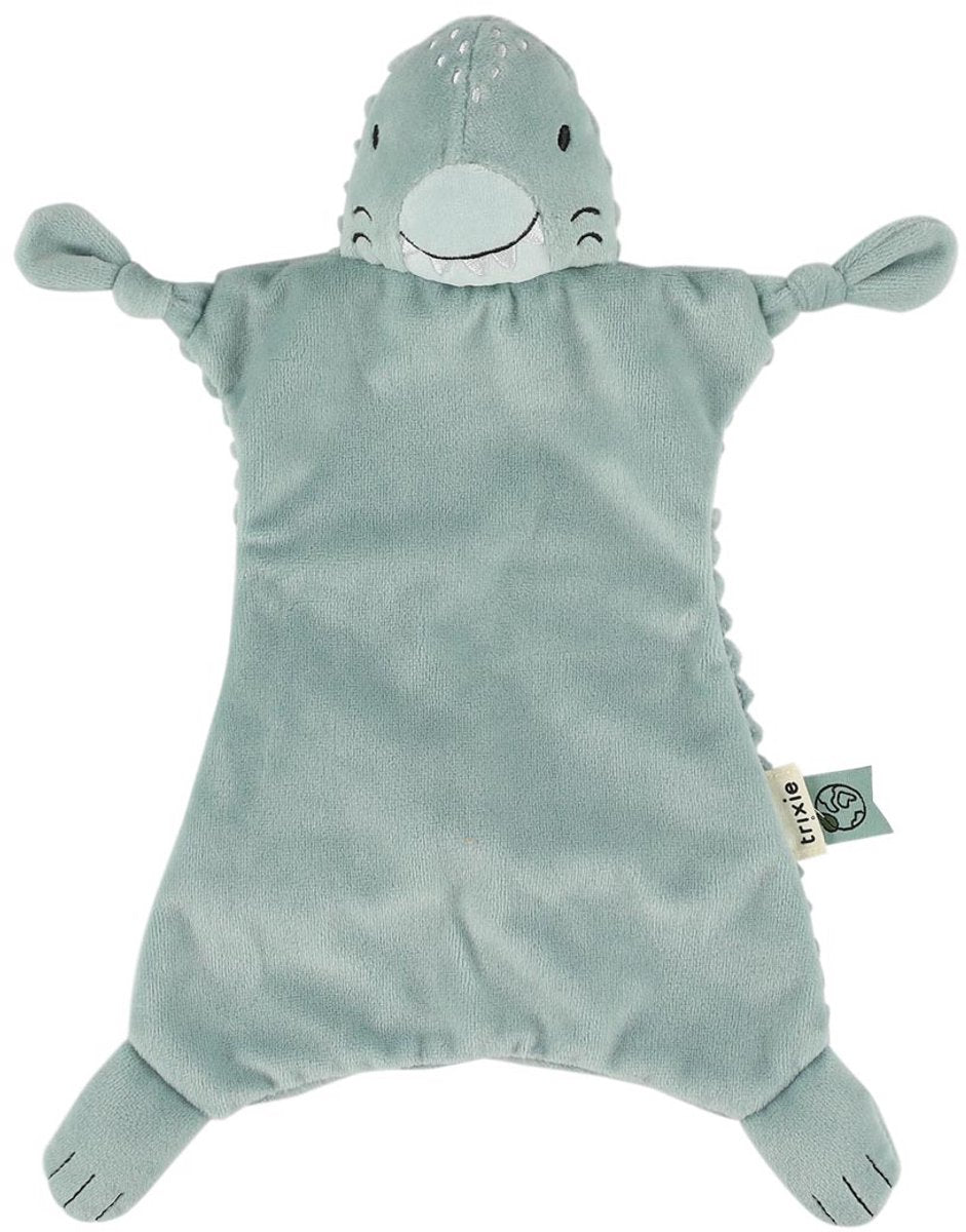 Trixie Baby-Schmusetuch Mr. Hai – 0m+ – mit Schnullerschlaufe – recycelter Stoff
