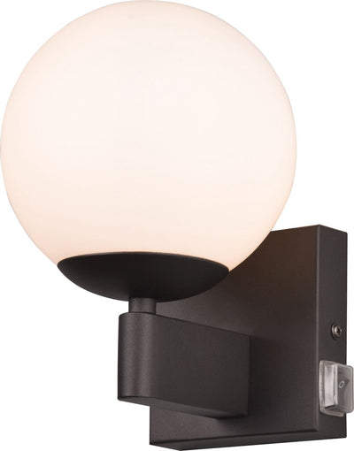 Trio kula - Wandleuchte - schwarz matt - exkl. Leuchtmittel 1x e14 10w - IP44 - geeignet für Badezimmer