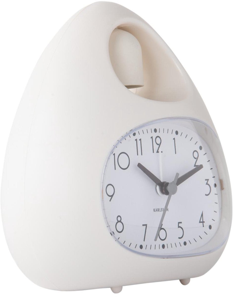 Karlsson Wecker Blob Bell – weiß – 12 x 8 x 13,7 cm – modern – Wecker für Schlafzimmer – Wecker