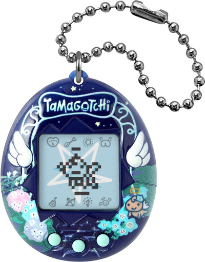 Bandai – Original Tamagotchi – Angel Night Garden – Interaktives digitales Haustier mit LCD-Bildschirm auf Französisch, Minispiele