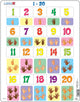 Larsen Zahlen 1–20 – Puzzle – Zählen lernen – Zahlen – Lernpuzzle für Kinder – 20 Teile – hergestellt in Norwegen – extra dicke 2,5 mm Teile – Tablett mit festem Rand