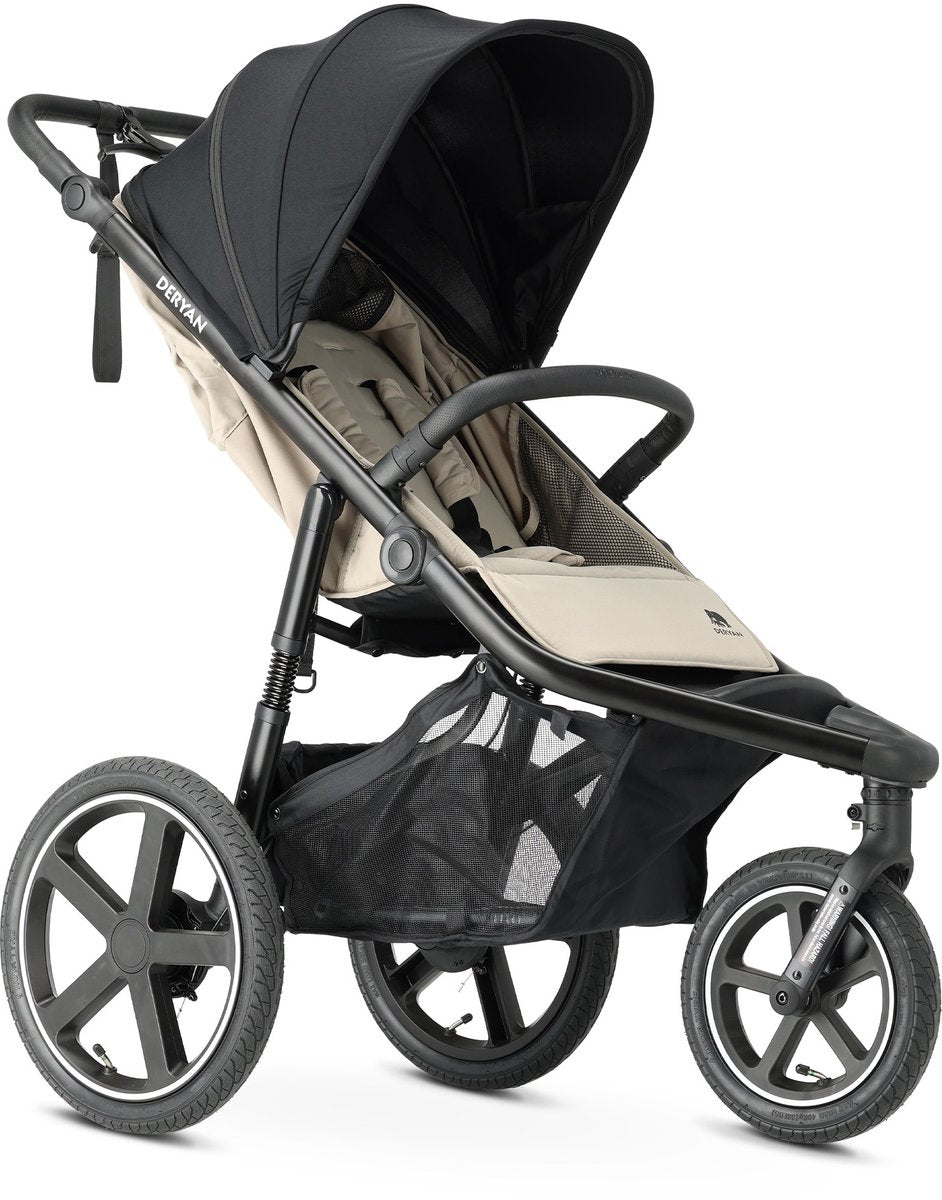 Deryan Bolt Laufkinderwagen – Jogging-Buggy – Moskitonetz – Creme