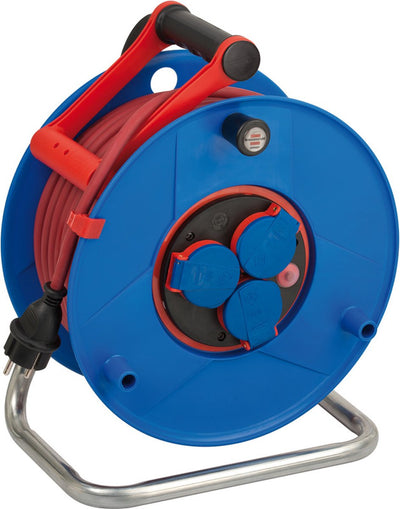 Brennerstuhl Garant Bretec IP44 Kabeltrommel für Gewerbe und Baustelle, 40 m (aus Spezialkunststoff, für den Einsatz auf Baustellen und den Dauereinsatz im Freien, hergestellt in Deutschland), blau