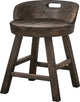 Woood rosalie stool chair - paulownia wood - dark brown - 57x43x43 cm