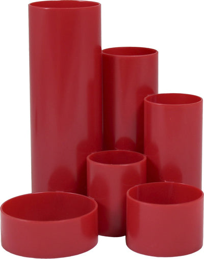 Westcott Bleistiftbox – Rot – 6 Fächer – 12 x 13,5 x 15 cm – ac-e744579
