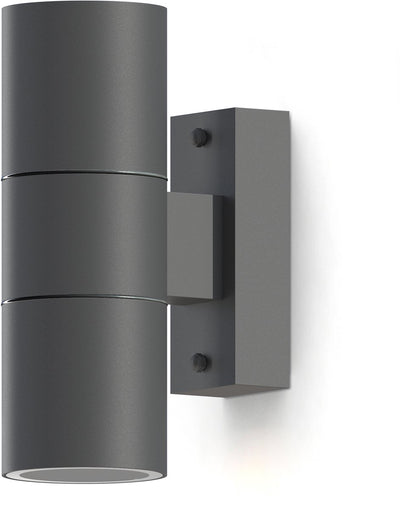Calex Wandleuchte Up Downlight Turin – 2x GU10 – IP54 wasser- und staubgeschützt – für den Innen- und Außenbereich geeignet – einfache Installation – Zylinder – Anthrazit