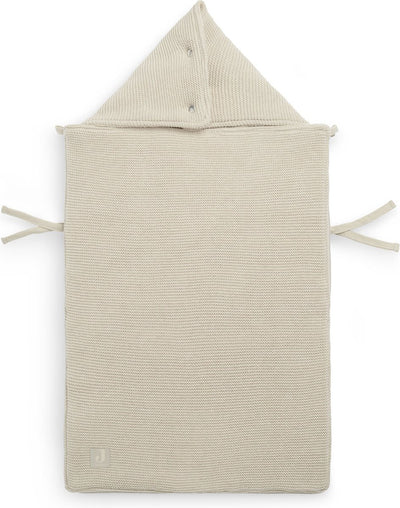 Jollein – Fußsack für Autositz-Kinderwagen (Nougat) – Grundstrick – Baumwolle – Polyester – Fußsack Maxi Cosi, Kinderwagen oder Autositz – 42 x 82 cm