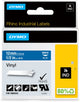 Dymo Rhino Industrie-Vinyletiketten | 12 mm x 5,5 m | weißer Druck auf blauem | Selbstklebende Etiketten für Rhino Label Manager-Etikettendrucker