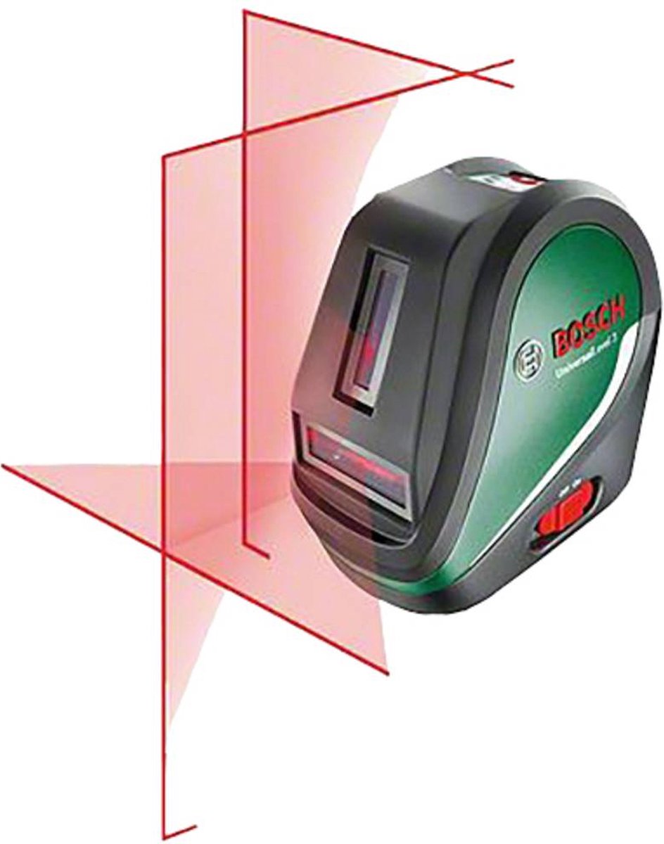 Bosch universallevel 3 - Kreuzlinienlaser - Lotpunkt oben und unten - inklusive Batterien - Aufbewahrungskoffer